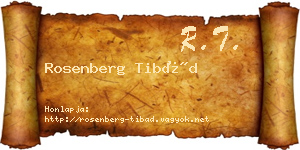 Rosenberg Tibád névjegykártya